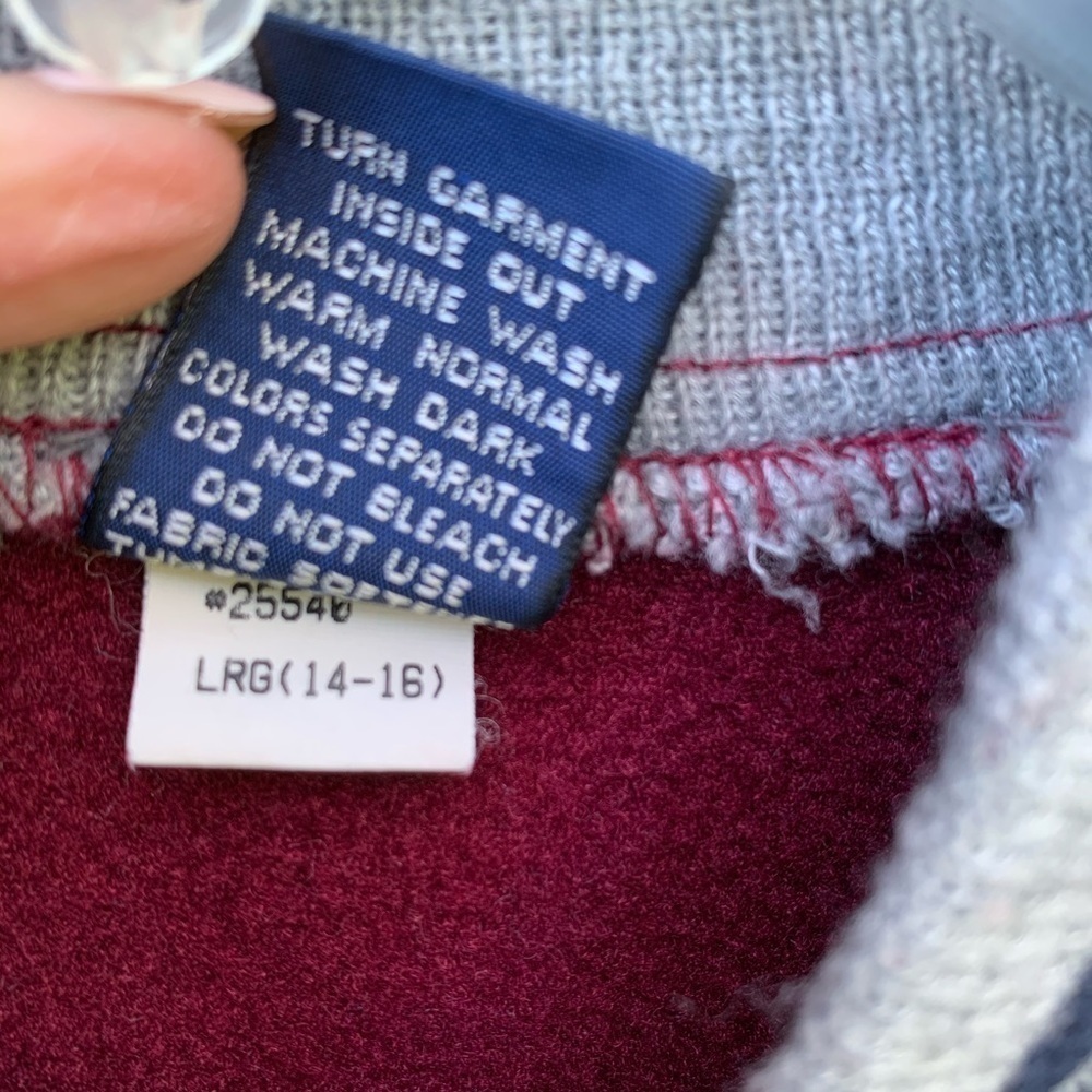 USA made Lands’ End Varsity Snap Button Fleece - Picture 5 of 8